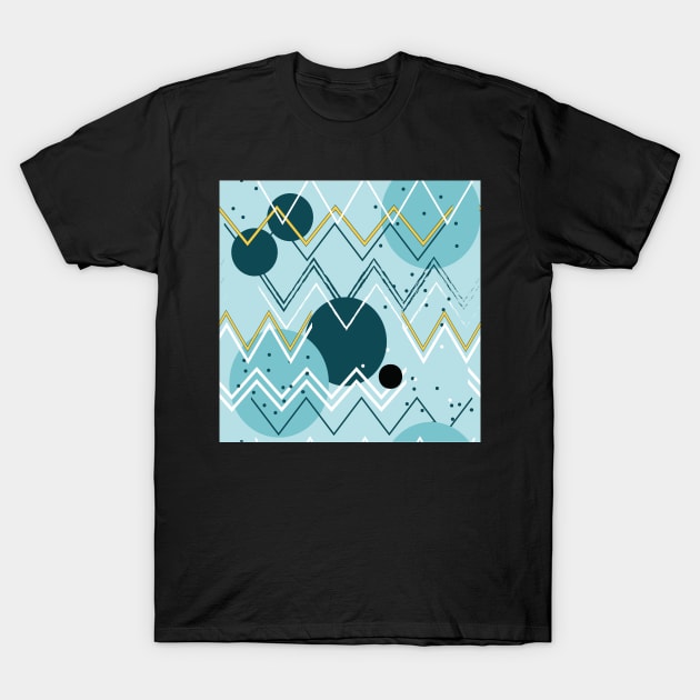 Blue Chevron with dots T-Shirt by counterclockwise